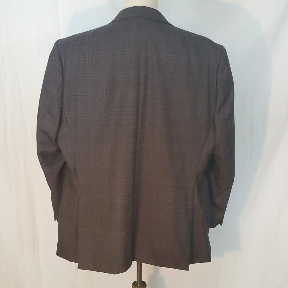 Ralph Ralph Lauren Suit Jacket Sport Coat Blazer 50L Blue Windowpane Wool - Picture 3 of 15